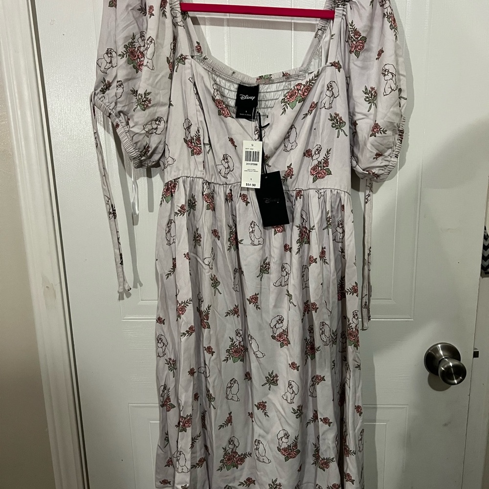 Disney Lady and Tramp Floral Print Women's Dress Box Lunch Exclusive